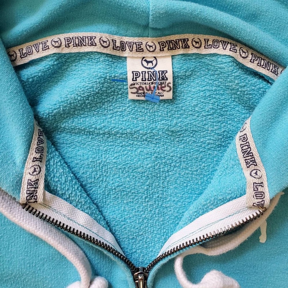 PINK VICTORIA'S SECRET LIGHT BLUE HOODIE - Picture 5 of 6